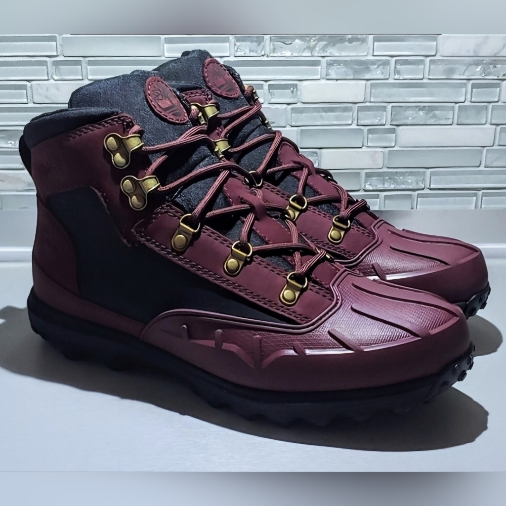 Timberland 6" Converge Boots Womens Size 8.5/Youth 7 Burgundy Black